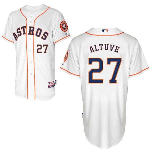 Jose Altuve #27 MLB Jersey-Houston Astros Men's Authentic Home White Cool Base Baseball Jersey